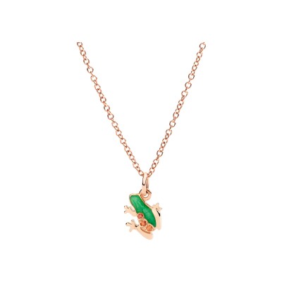 Charm Dodo Nature grenouille en or rose et email